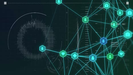 animación de iconos sobre el procesamiento de datos
