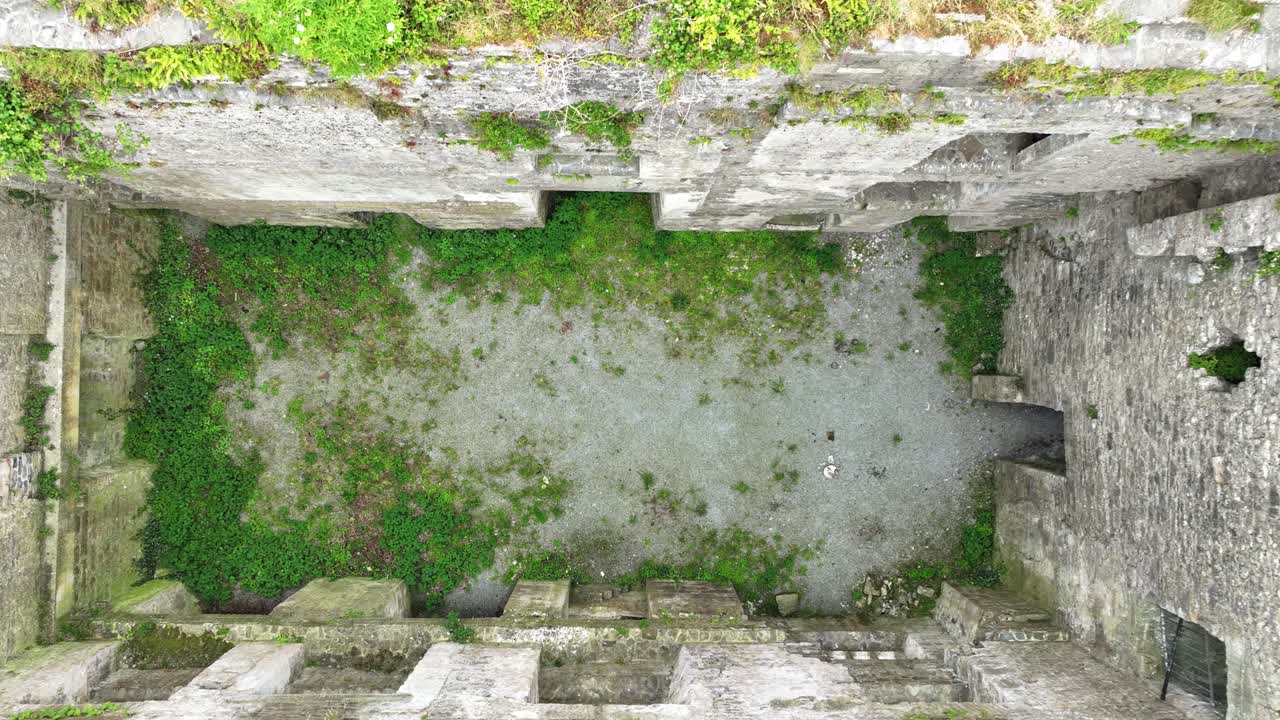 Irish Castles Leamenah Castle Clare on the wild Atlantic way drone rising inside castle ruins Epic Locations Ireland