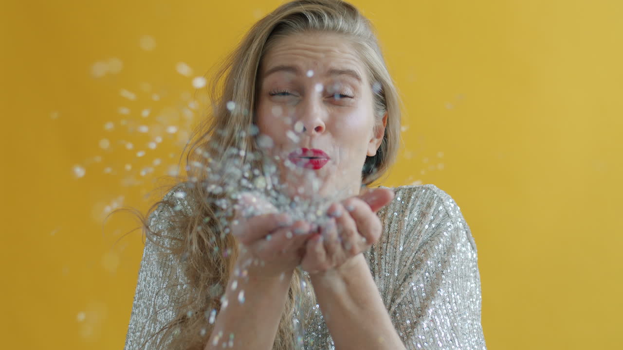 Woman Blowing Glitter