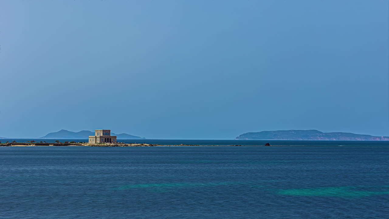 이탈리아 트라파니의 시칠리아 해안선