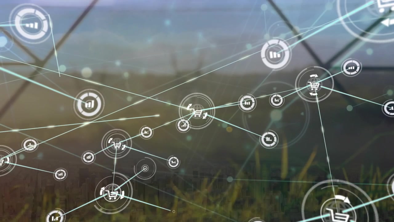 Questo video mostra una rete globale di connessioni e di elaborazione.