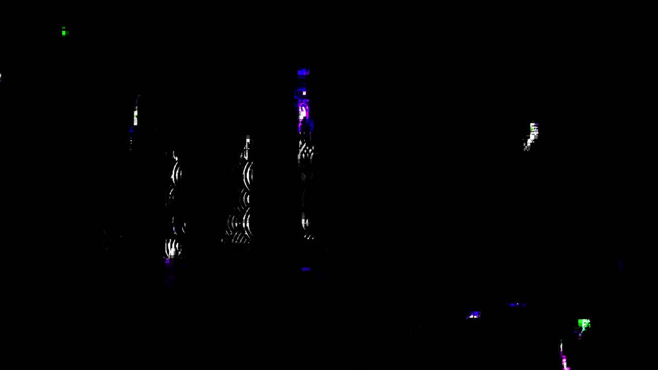 Sfondo Nero Astratto con Effetti Glitch Digitali