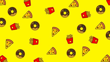 el fondo del icono de comida chatarra animado mínimo.