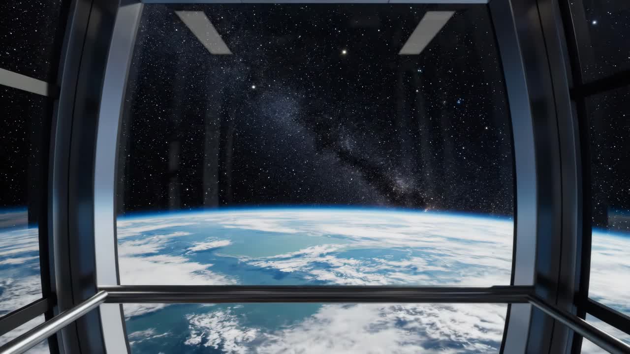 View of Earth from Space Elevator