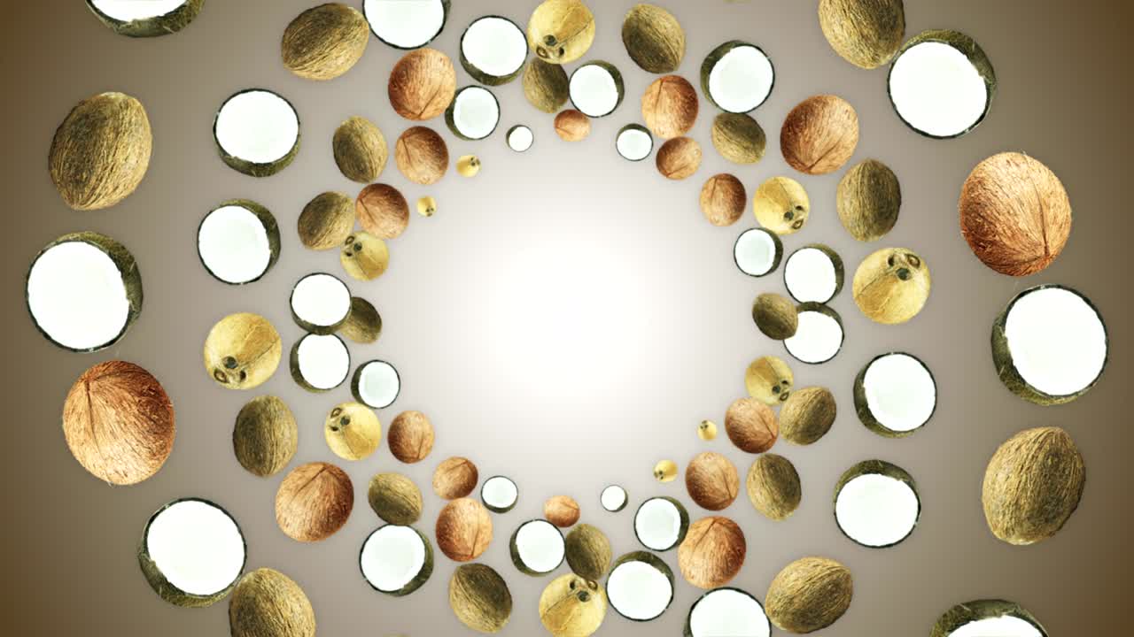 el fondo de los cocos que caen, la animación, el bucle, con el canal alfa