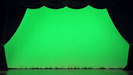 green screen stage with curtains