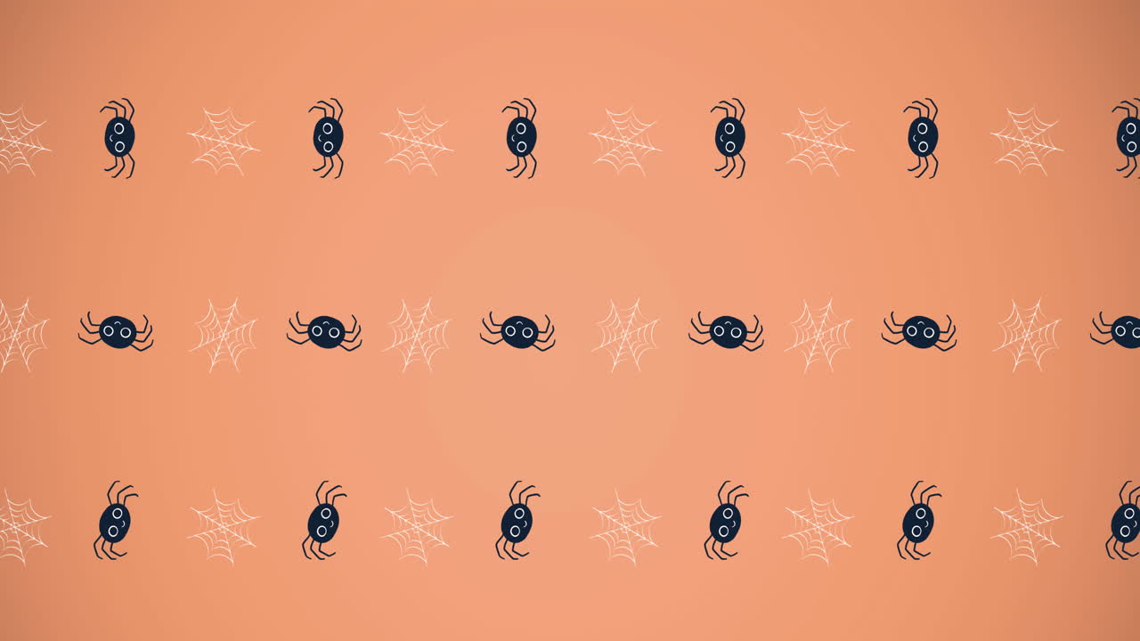 Animation d'araignées et de toiles d'araignées sur fond rose