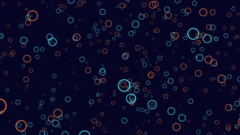 patrón de círculo azul y naranja vibrante sobre fondo negro