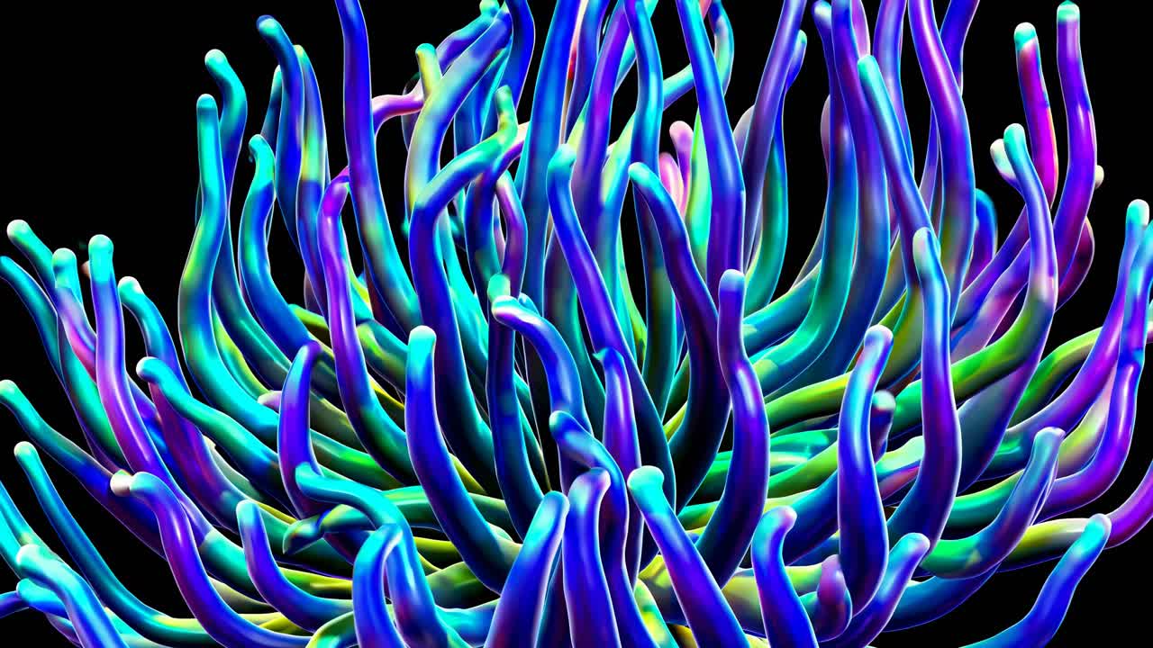 Abstract 3D Render of a Colorful Sea Anemone