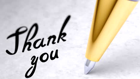 "thank you" on the page. looping footage has 4k resolution.