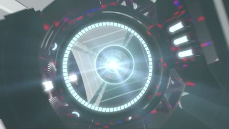 futuristic tunnels loop – turning bluish metal