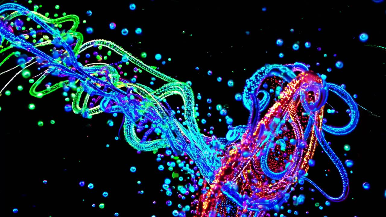 추상적인 반이는 선과 입자