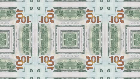 billete de dinero de dólar de estados unidos mosaico en fondo animado abstracto. negocio creativo gráfico de movimiento bucle sin costuras