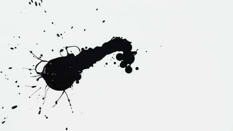 black ink splatters on white background