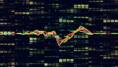 Animación-De-La-Cadena-De-ADN-Sobre-Procesamiento-De-Datos-Y-Cuadrícula.