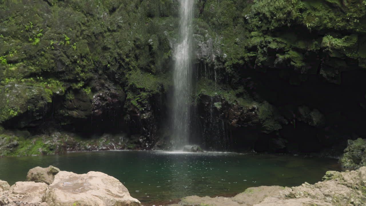 Waterfall on Levada Caldeirao Verde, Madeira, Portugal