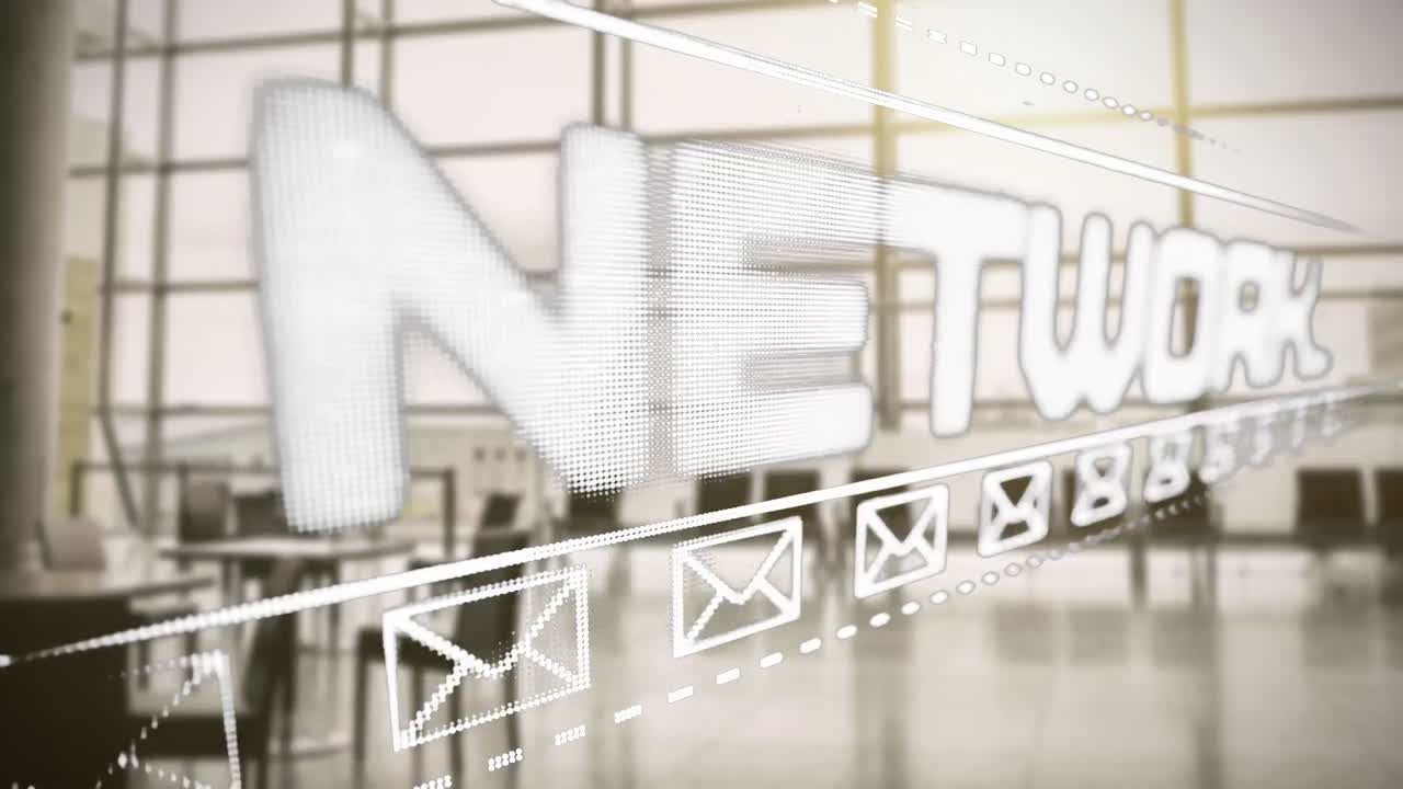 анимация сетевого текста и иконок конвертов с обработкой данных