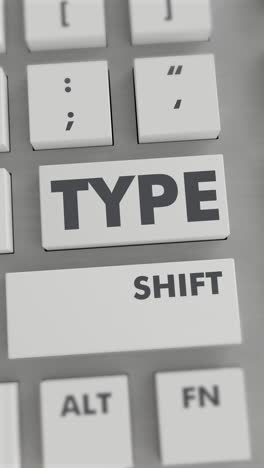 type button pressing on keyboard vertical video