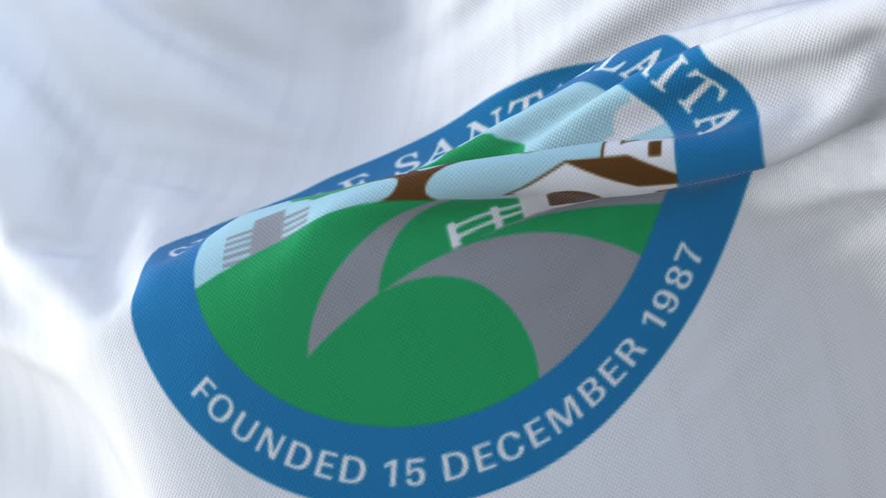 bandera de santa clarita, ciudad de california, estados unidos de américa, bucle lento