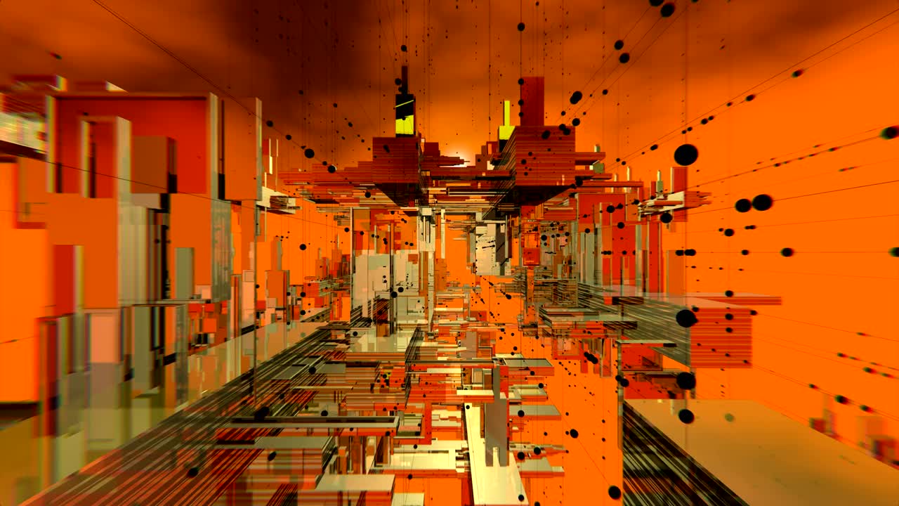 추상적인 공간 vj 루프 오렌지색