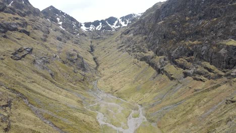 aerial view of the lost valley, also known as coire gabhail