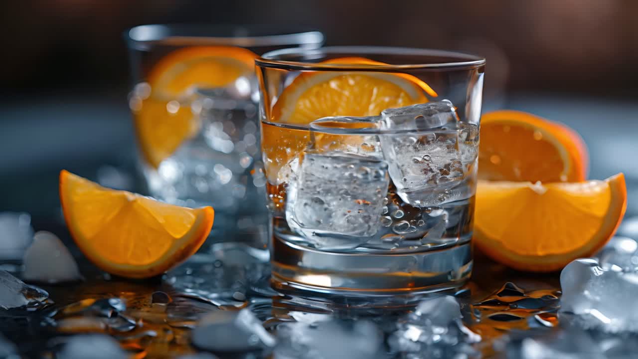 Refreshing Orange Drinks with Ice