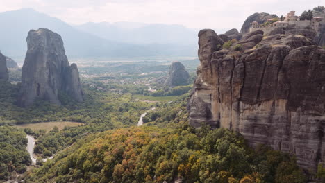 meteora monastery, greece - aerial view