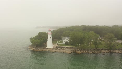 circle marblehead lighthouse aerial 4k