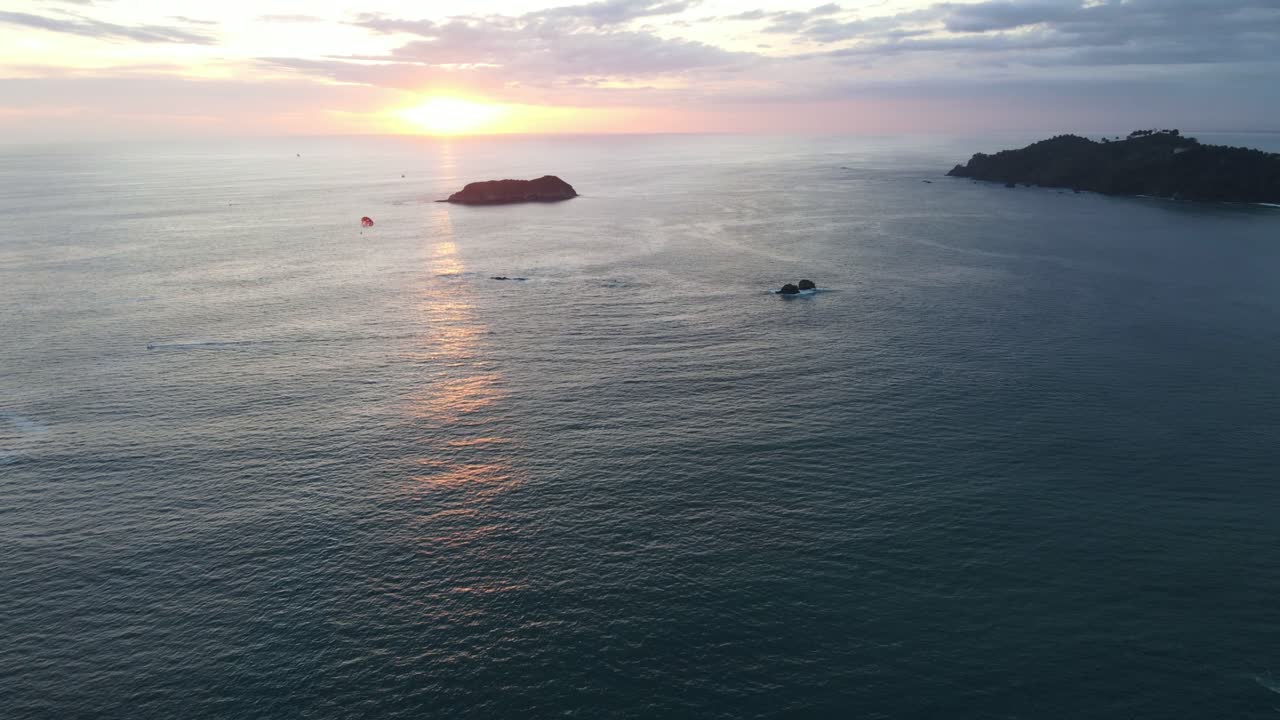 Aerial View of Serene Ocean at Sunset