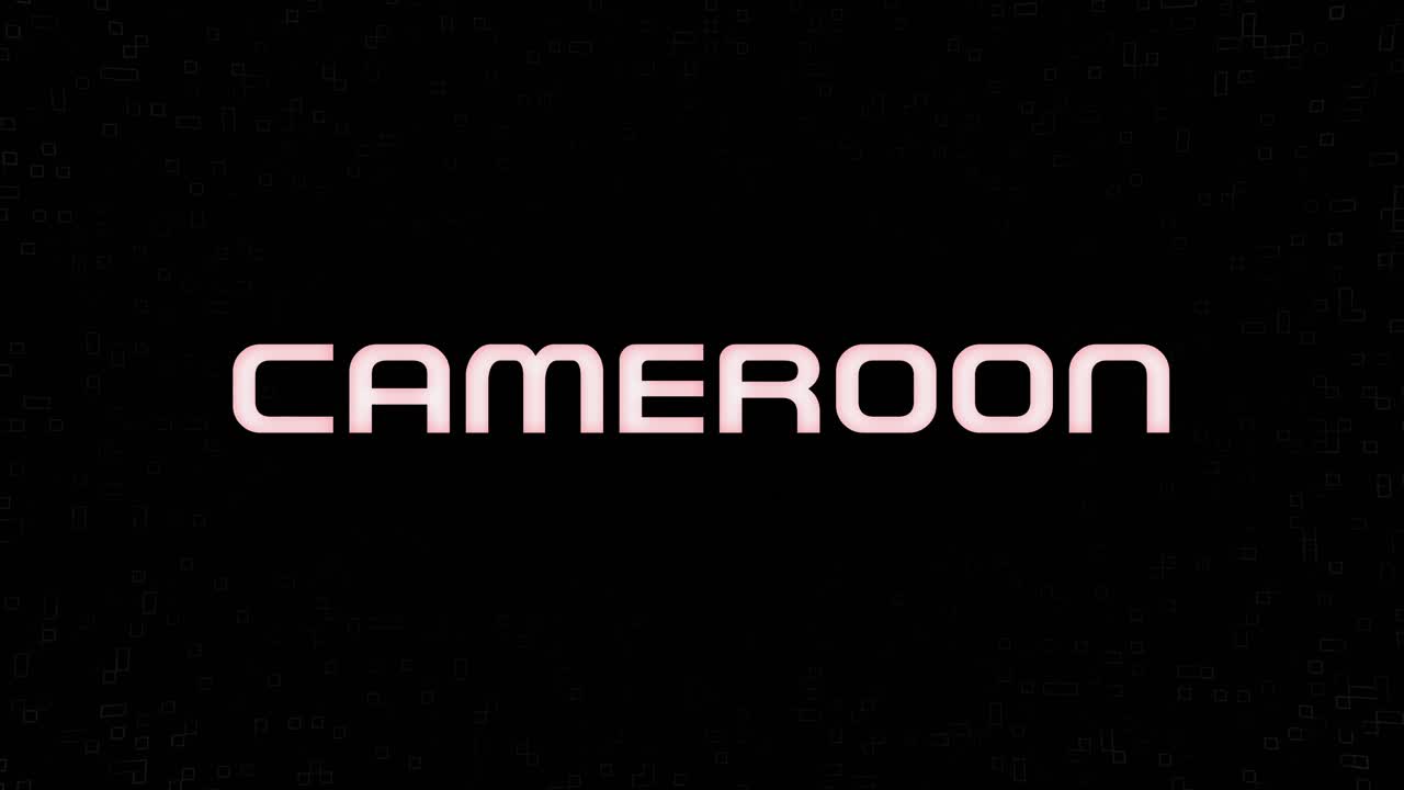 Grafica Animata Elettrificata Lampeggiante CAMEROON In Bianco, Giallo E Nero