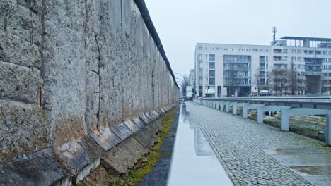 remaining parts of the berlin wall at historical outdoor museum, static