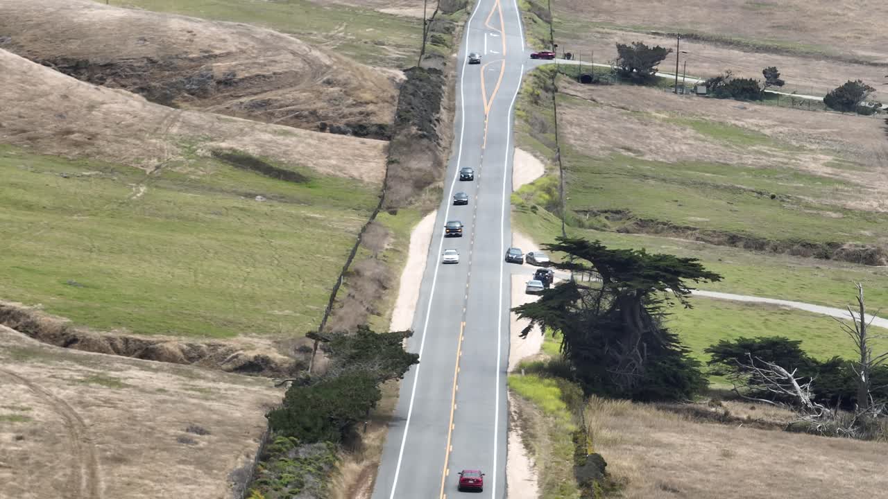 Highway 1 in Big Sur California Aerial Telephoto View