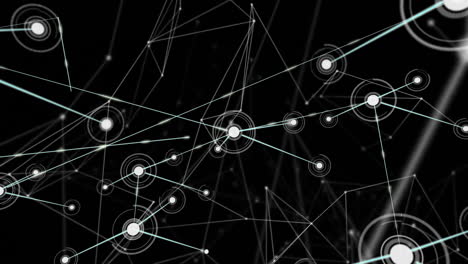 Animation-of-network-of-connections-with-icons-over-black-background