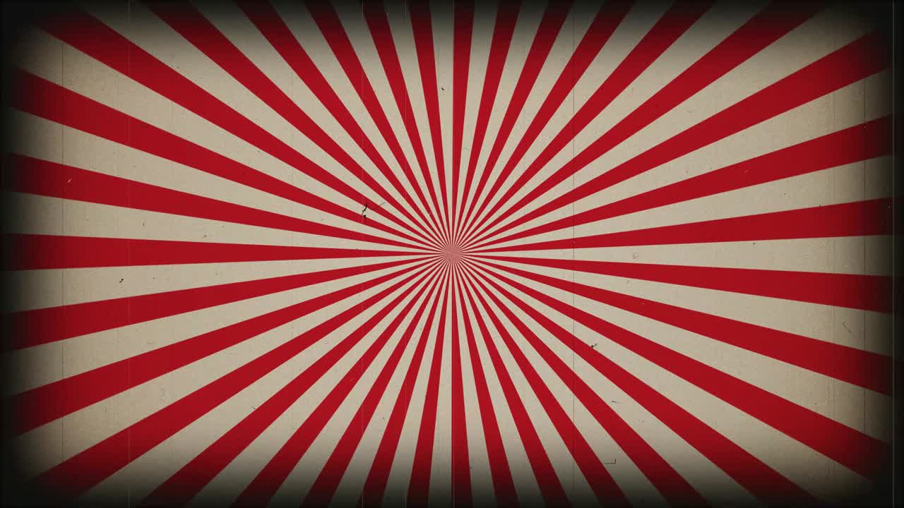 버스트 (sunburst) - 옛날 영화 스트립 효과와 함께 빛나는 해가 뜨는 애니메이션.