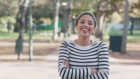 Wink,-funny-and-portrait-of-woman-student