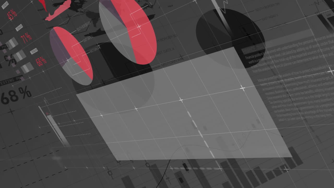 회색 배경에서 데이터 처리의 애니메이션