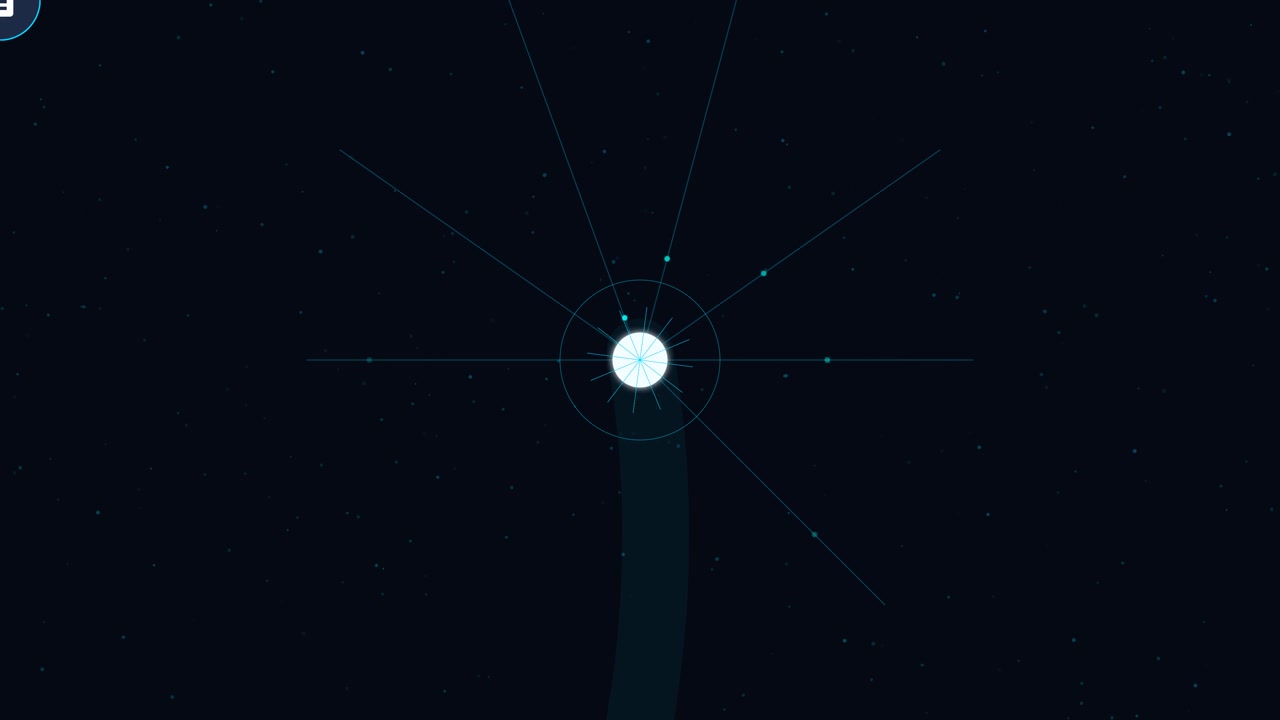 Abstract Digital Animation of a Glowing Star with Orbiting Particles