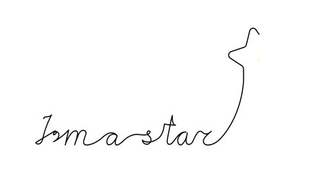 ilustración animada. guión continuo de una línea texto cursivo iâm a star. estilo minimalista dibujado a mano. video 4k