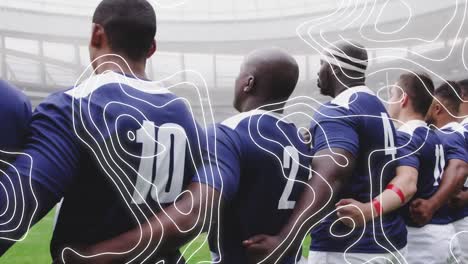 animation of networks of connections over rugby players