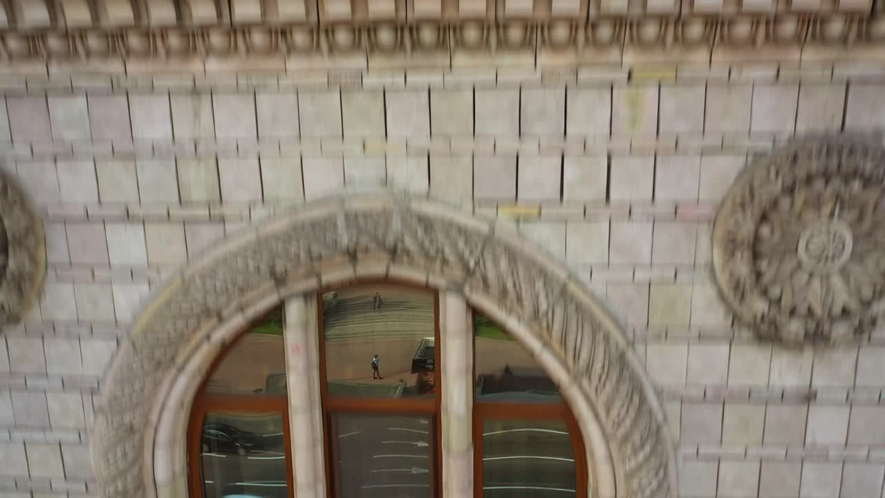 Cityscape with various buildings and rooftops