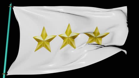 three star ratting flag in wind