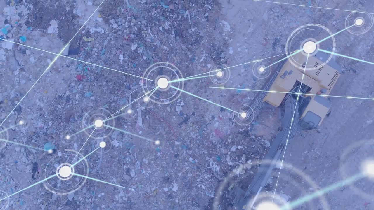 쓰레기 처리장에서의 트럭을 통한 연결 네트워크