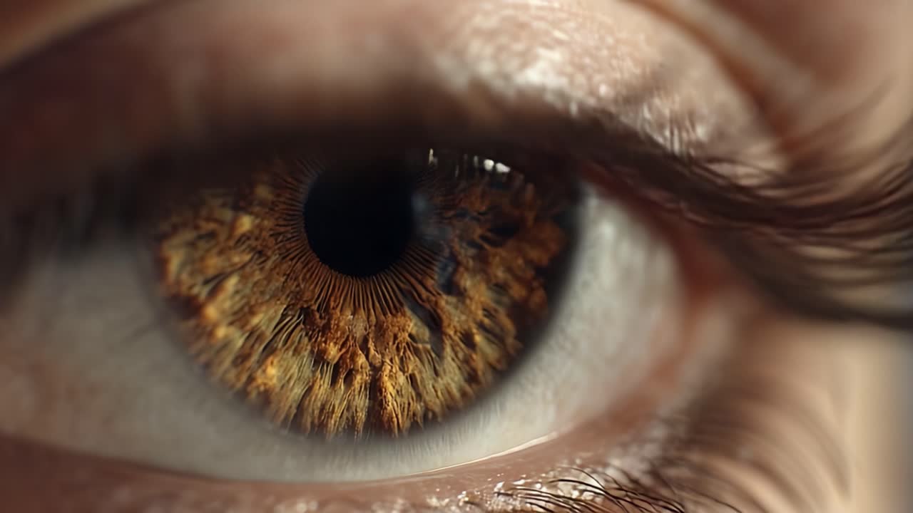 A Stunning Close-Up of an Eye Capturing Intricate Details and Luminous Colors, Showcasing the Natural Beauty of the Iris and Pupil