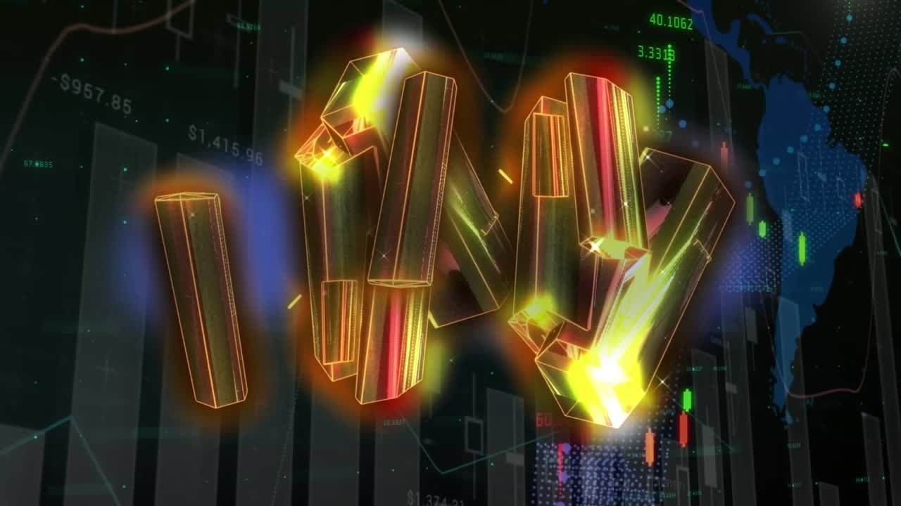 3d 화려한 오렌지색 모양의 애니메이션을 데이터 처리에 사용합니다.