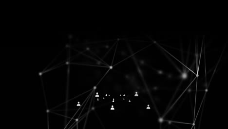 network of connections on black background