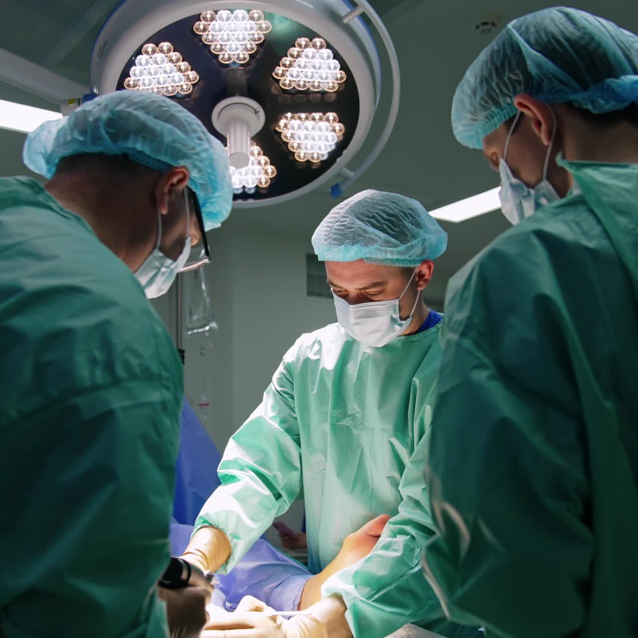 Il primario passa il dispositivo medico al collega. Chirurgia traumatologica su piede infortunato