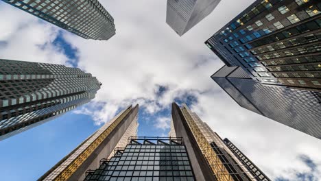 city look up with toronto office buildings