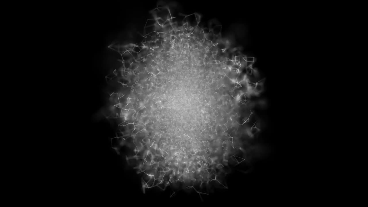 불규칙하게 움직이는 점과 그들을 연결하는 선의 루프 cg