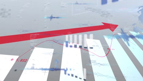 digital animation of statistical data processing against white background