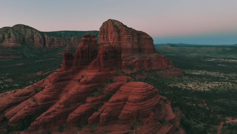 aerial view of red rock and cathedral rock, popular rock formations in sedona, arizona, usa